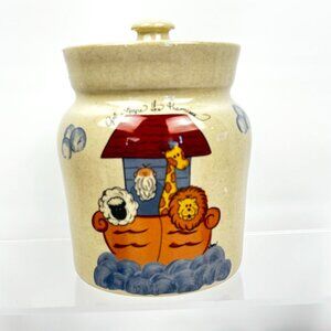 Noah's Ark Yesteryears Pottery Canister Nursery God Keeps His Promises